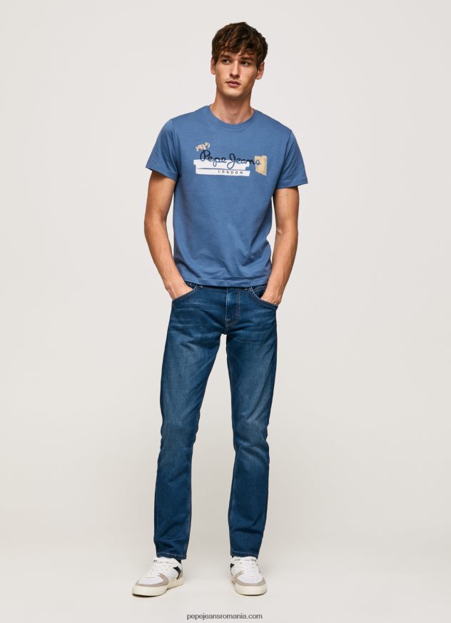tricou din bumbac cu sigla perii bărbați Pepe Jeans ozzy 6Z0R46929 - imagine 2
