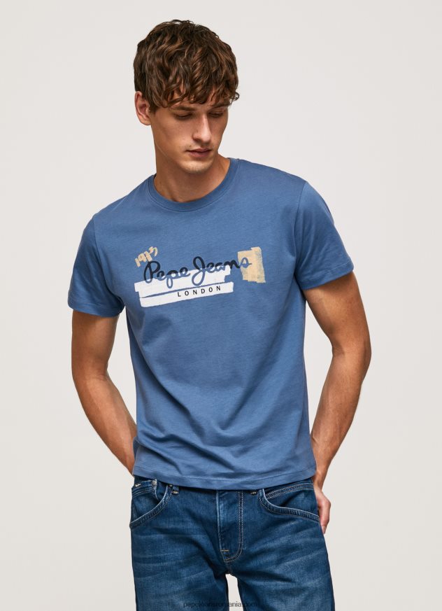 tricou din bumbac cu sigla perii bărbați Pepe Jeans ozzy 6Z0R46929 - imagine 1