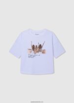 tricou din bumbac fără umăr fată Pepe Jeans alb 6Z0R461440 - imagine 3