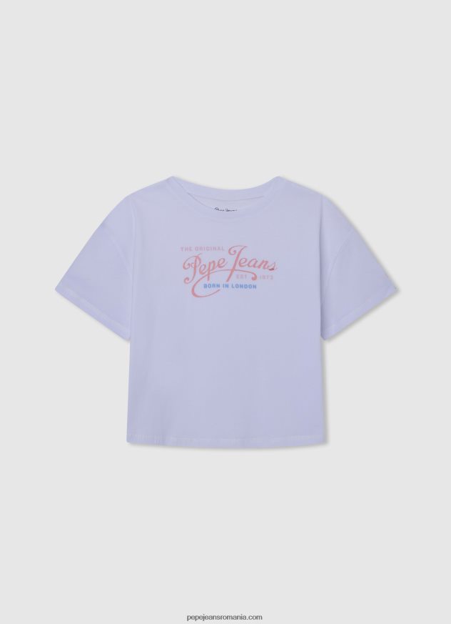 tricou din bumbac fără umăr fată Pepe Jeans roz moale 6Z0R461441 - imagine 3