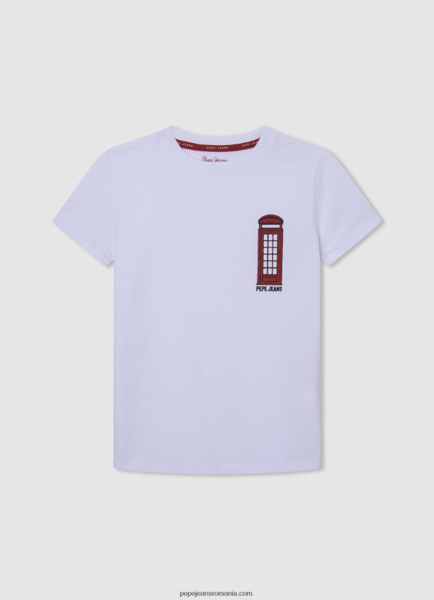 tricou_din_bumbac_pentru_cabina_telefonica_baiat_pepe_jeans_alb_6z0r461654.jpg tricou din bumbac pentru cabina telefonica băiat Pepe Jeans alb 6Z0R461654 - imagine 1