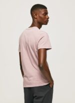 tricou din bumbac spalat si vopsit bărbați Pepe Jeans înălbitor roz 6Z0R46928 - imagine 4