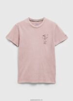tricou din bumbac spalat si vopsit bărbați Pepe Jeans înălbitor roz 6Z0R46928 - imagine 5