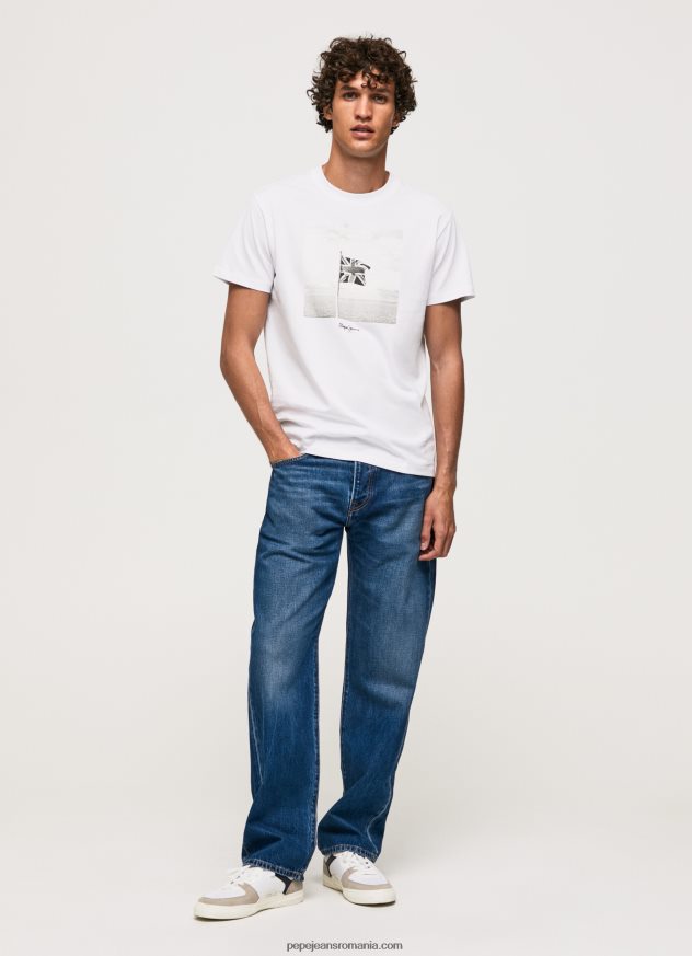 tricou din bumbac union jack flag bărbați Pepe Jeans alb 6Z0R46945 - imagine 2