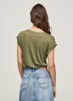 tricou din in cu mâneci pentru armhole femei Pepe Jeans gamă 6Z0R46439 - imagine 3