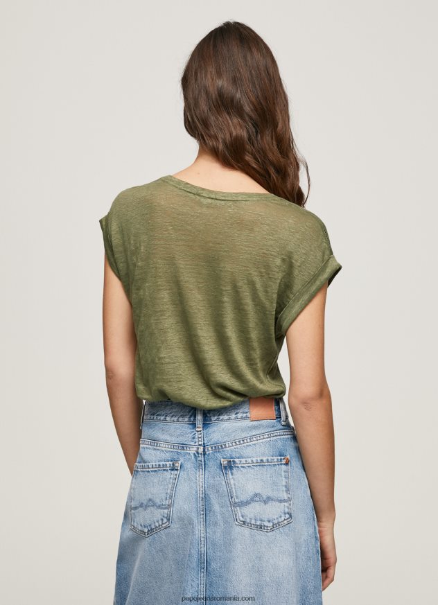 tricou din in cu mâneci pentru armhole femei Pepe Jeans gamă 6Z0R46439 - imagine 3