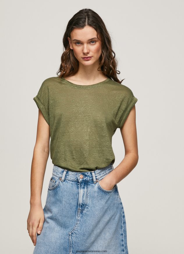 tricou din in cu mâneci pentru armhole femei Pepe Jeans gamă 6Z0R46439 - imagine 1