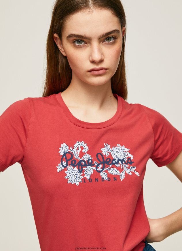 tricou_din_lycra_cu_imprimeu_cu_logo_femei_pepe_jeans_studio_rosu_6z0r46384.jpg tricou din lycra cu imprimeu cu logo femei Pepe Jeans studio roșu 6Z0R46384 - imagine 1