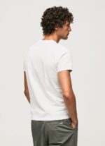 tricou grafic din bumbac bărbați Pepe Jeans alb 6Z0R46940 - imagine 4