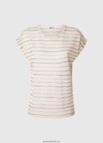 tricou in dungi cu imprimeu femei Pepe Jeans multi 6Z0R46447 - imagine 5