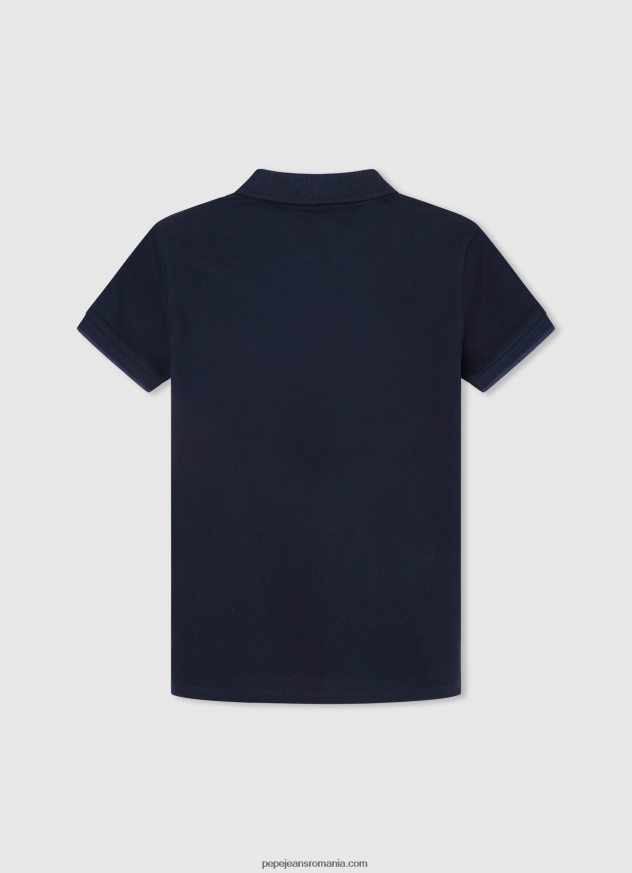 tricou polo cu logo brodat piqué băiat Pepe Jeans dulwich 6Z0R461673 - imagine 2