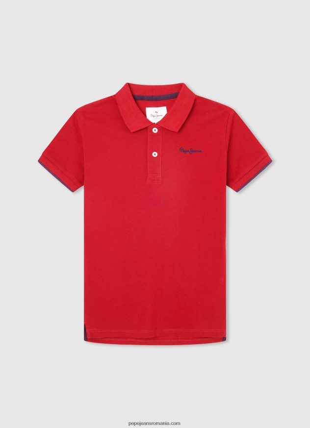 tricou polo cu logo brodat piqué băiat Pepe Jeans dulwich 6Z0R461673 - imagine 3