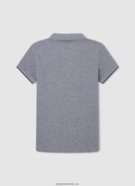 tricou polo cu logo brodat piqué băiat Pepe Jeans marnă cenușie 6Z0R461666 - imagine 2