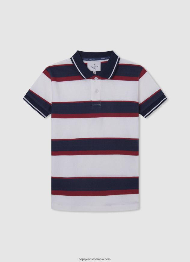 tricou polo cu logo brodat piqué băiat Pepe Jeans roșu 6Z0R461672 - imagine 4