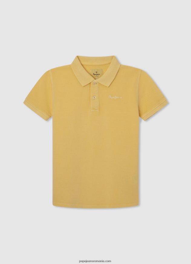 tricou polo piqué decolorat băiat Pepe Jeans portocala de dovleac 6Z0R461668 - imagine 5