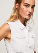 vestă din denim cu flori brodate femei Pepe Jeans denim 6Z0R46130 - imagine 4