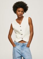 vestă din stofă combinată femei Pepe Jeans mousse 6Z0R46346 - imagine 2