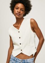 vestă din stofă combinată femei Pepe Jeans mousse 6Z0R46346 - imagine 3