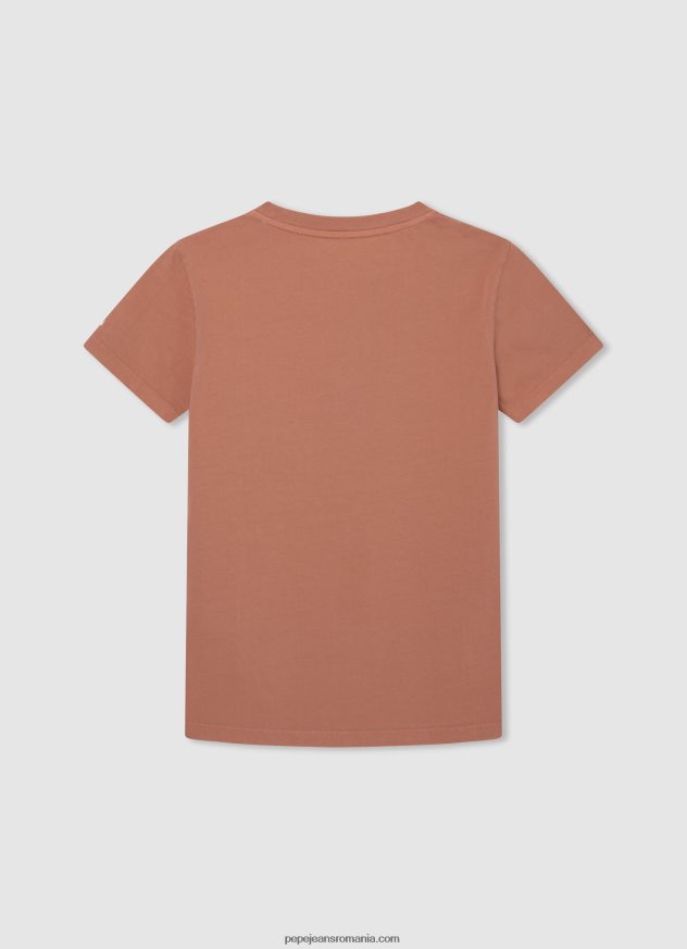 tricou cu imprimeu cu logo băiat Pepe Jeans portocala de dovleac 6Z0R461617