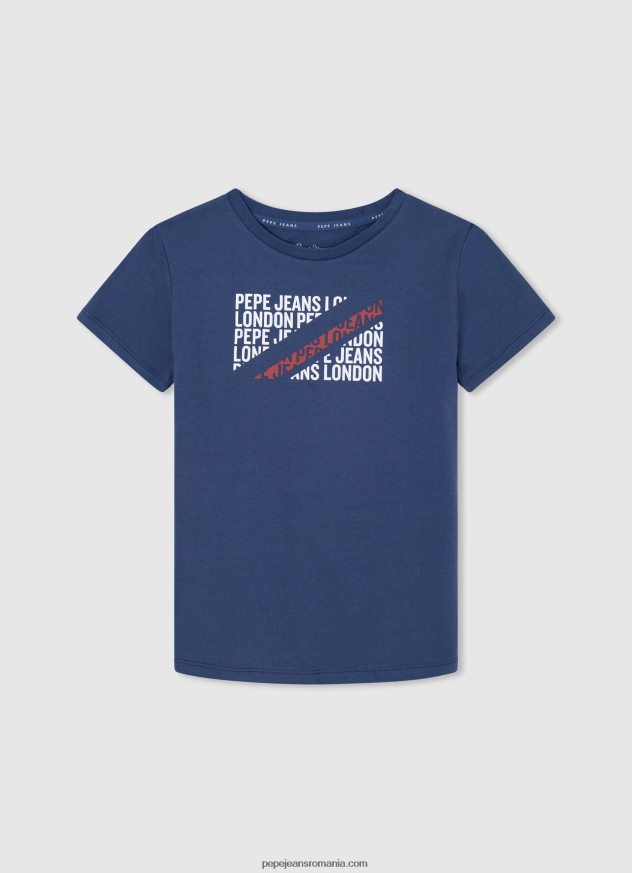 tricou cu imprimeu cu logo băiat Pepe Jeans portocala de dovleac 6Z0R461651