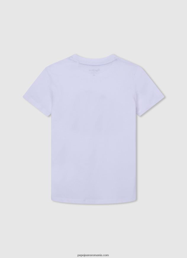 tricou cu imprimeu pentru motociclete băiat Pepe Jeans alb 6Z0R461644