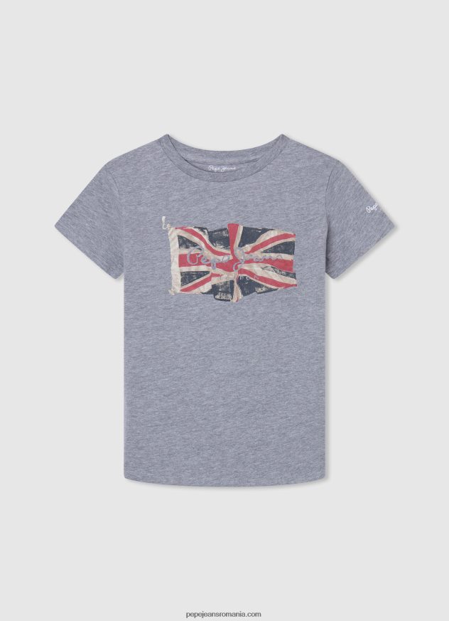 tricou cu logo cu buzunar frontal băiat Pepe Jeans portocala de dovleac 6Z0R461638