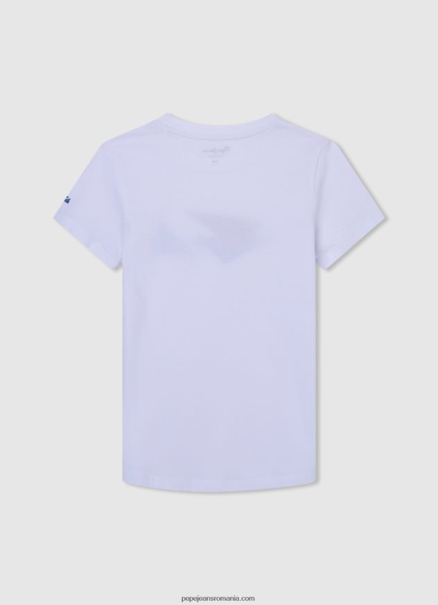 tricou cu logo-ul steagului băiat Pepe Jeans alb 6Z0R461606