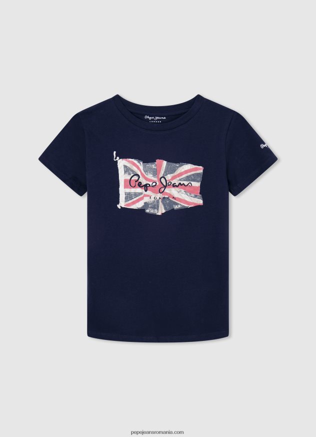 tricou cu steag și logo băiat Pepe Jeans dulwich 6Z0R461624