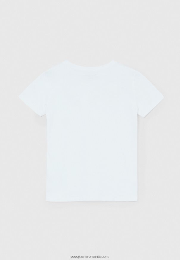 tricou de bază cu logo băiat Pepe Jeans alb 6Z0R461607