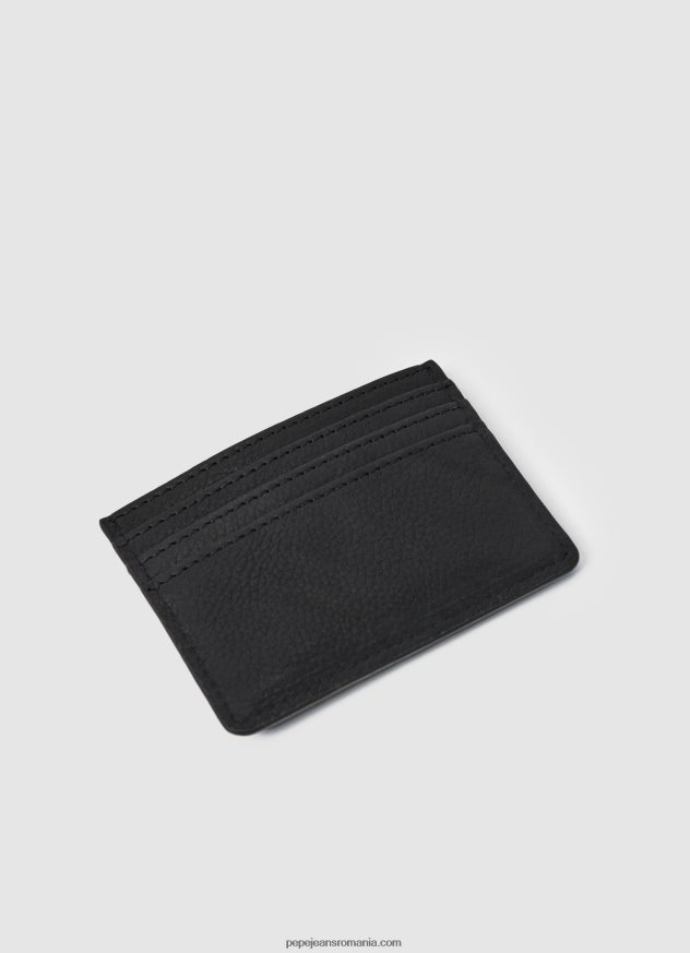 căptușeală imprimată suport card din piele bărbați Pepe Jeans negru 6Z0R461289