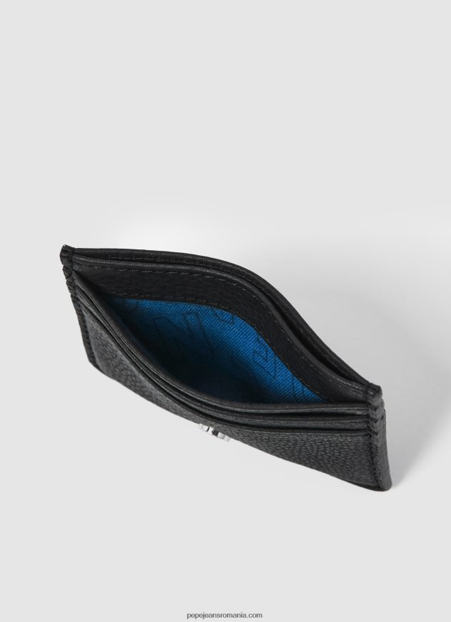 căptușeală imprimată suport card din piele bărbați Pepe Jeans negru 6Z0R461289
