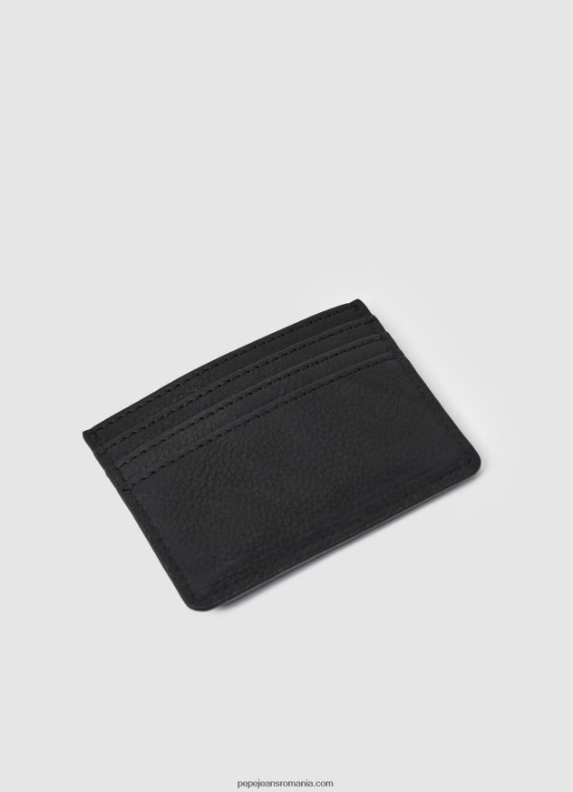 căptușeală imprimată suport card din piele bărbați Pepe Jeans negru 6Z0R461289