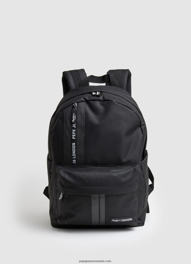 portofel din piele cu logo bărbați Pepe Jeans negru 6Z0R461296