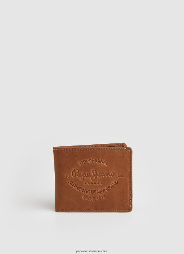 portofel din piele cu logo gravat bărbați Pepe Jeans negru 6Z0R461298