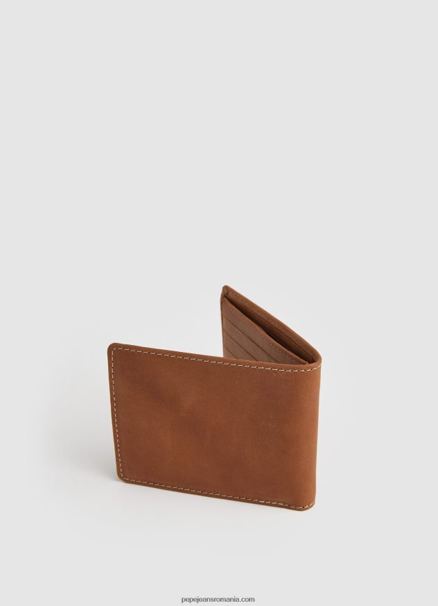 portofel din piele cu logo gravat bărbați Pepe Jeans tutun 6Z0R461297