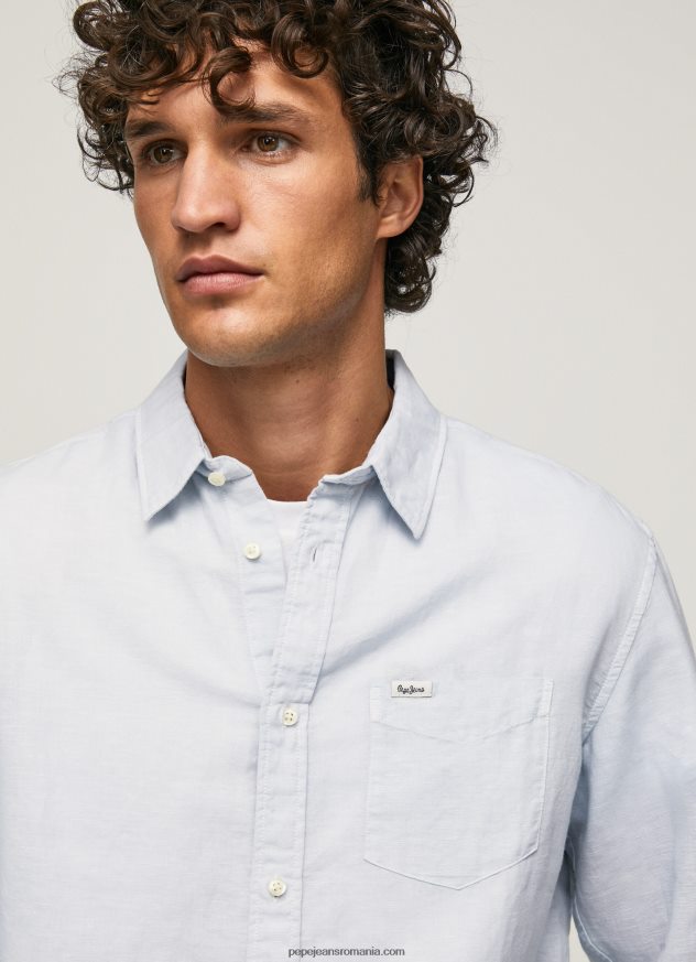 cămașă Parker cu mâneci lungi bărbați Pepe Jeans albastru înălbitor 6Z0R461071