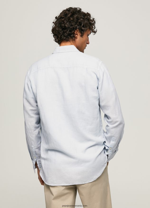 cămașă Parker cu mâneci lungi bărbați Pepe Jeans albastru înălbitor 6Z0R461071