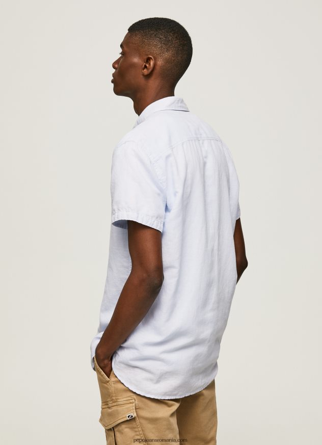 cămașă Parker cu mâneci scurte bărbați Pepe Jeans albastru înălbitor 6Z0R461054