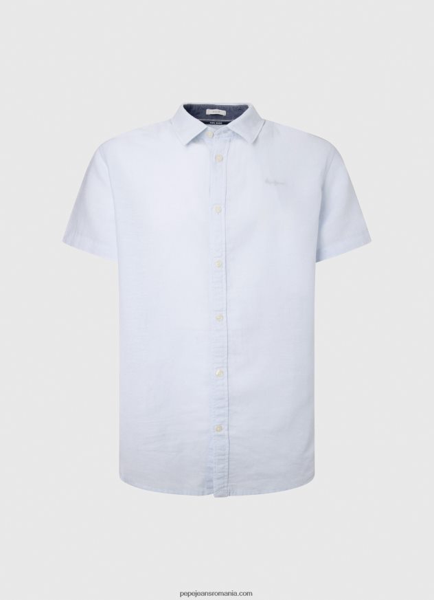 cămașă Parker cu mâneci scurte bărbați Pepe Jeans albastru înălbitor 6Z0R461054