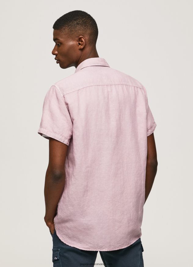 cămașă Parker cu mâneci scurte bărbați Pepe Jeans înălbitor roz 6Z0R461058