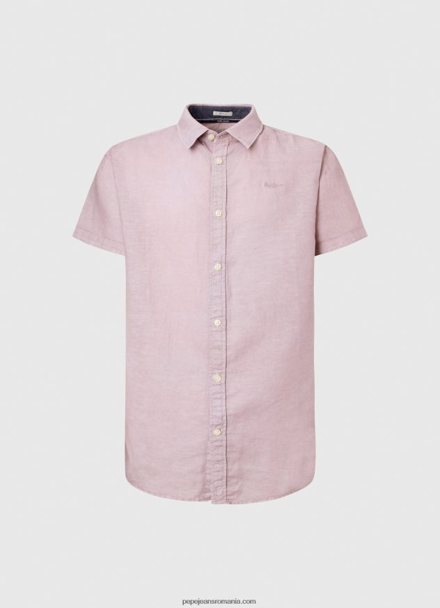 cămașă Parker cu mâneci scurte bărbați Pepe Jeans înălbitor roz 6Z0R461058
