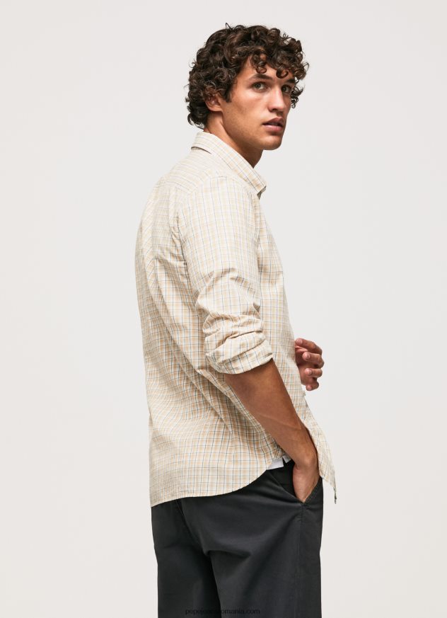 cămașă din bumbac poplin cu potrivire normală bărbați Pepe Jeans piatră 6Z0R461042