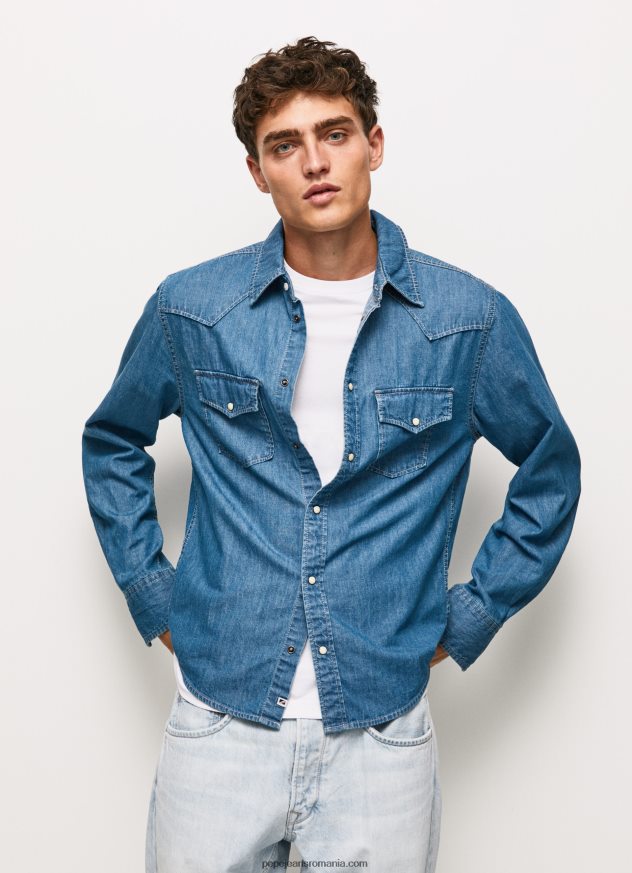 cămașă din denim carson regular fit bărbați Pepe Jeans denim 6Z0R461020
