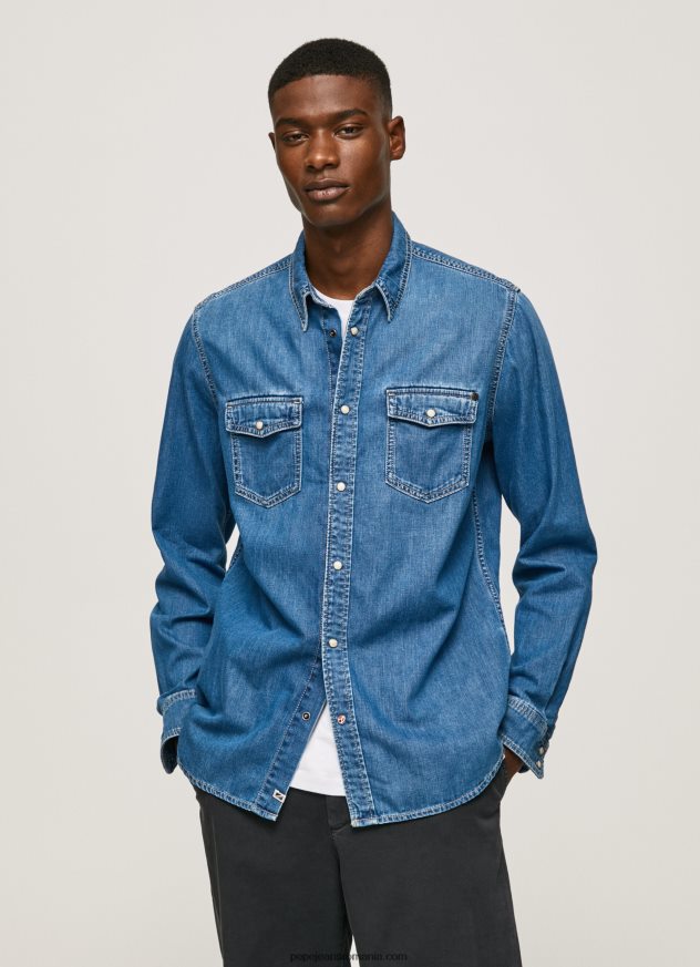 cămașă din denim slim fit bărbați Pepe Jeans denim 6Z0R461023