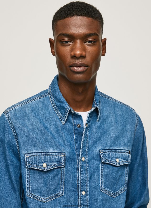 cămașă din denim slim fit bărbați Pepe Jeans denim 6Z0R461023