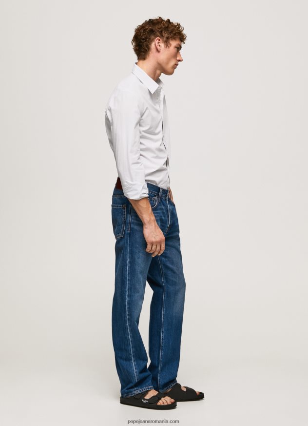 cămașă din popelin slim fit lawrence bărbați Pepe Jeans albastru înălbitor 6Z0R461050