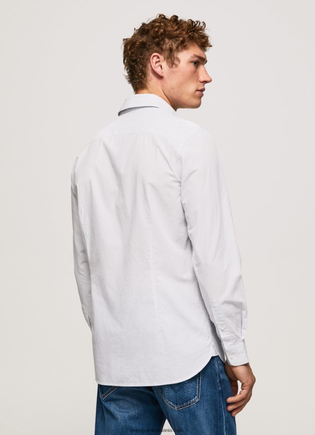 cămașă din popelin slim fit lawrence bărbați Pepe Jeans albastru înălbitor 6Z0R461050