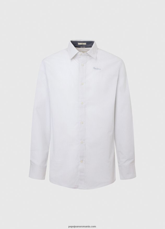 cămașă din popelin slim fit lawrence bărbați Pepe Jeans albastru înălbitor 6Z0R461050