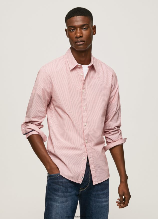 cămașă din poplin cu dungi percy bengal bărbați Pepe Jeans studio roșu 6Z0R461074