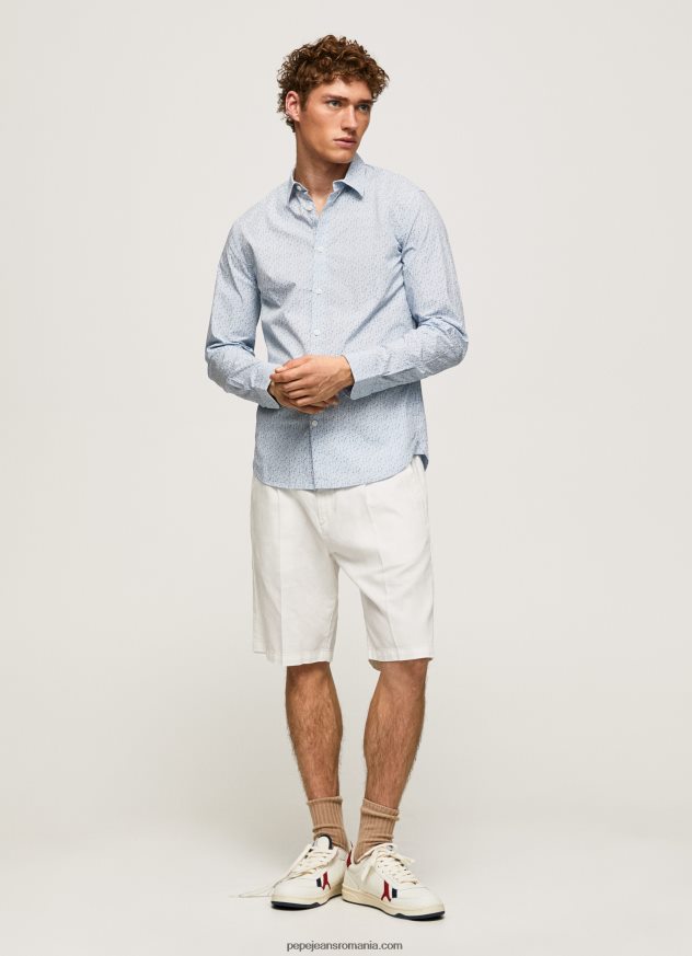 cămașă din poplin cu flori lovejoy bărbați Pepe Jeans albastru înălbitor 6Z0R461045